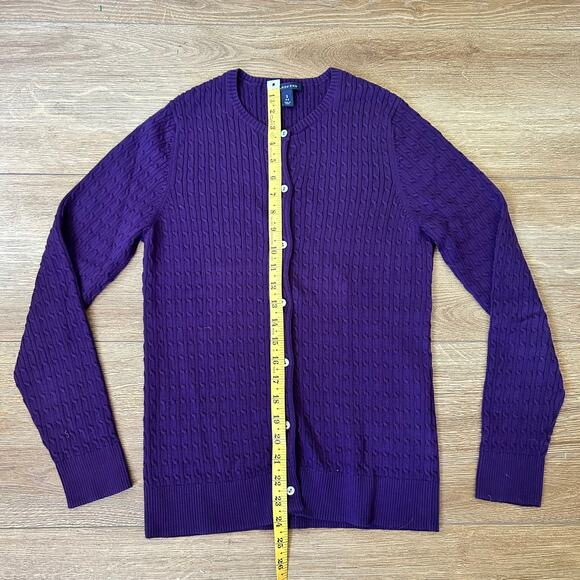 Land's End Cable Knit Sweater Women's Size Small Purple - Picture 8 of 10